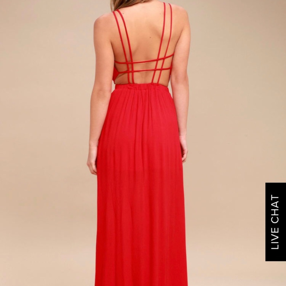 NWT Lulu’s Lost in Paradise Red Maxi